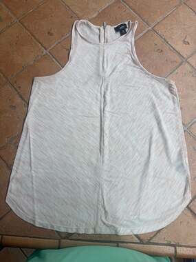 Mossimo Women's Pink and White Space Dye High Neck Tank Top with Back Zipper Siz
